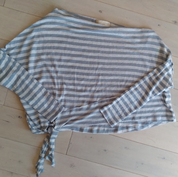 Lovestitch Striped Off-Shoulder Top - Grey & White - Picture 3 of 6